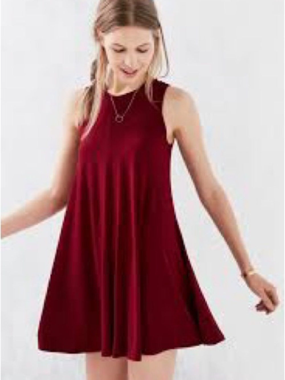 silence + noise Sleeveless Mini Dress in Burgundy